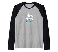 BlesSD San Diego California Blessed SD Text Graphic Raglan Baseball Tee