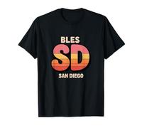 BlesSD San Diego California Blessed SD Text Graphic T-Shirt