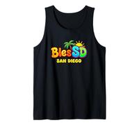 BlesSD San Diego California Blessed SD Text Graphic Tank Top