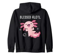 Blessed Alotl - Axolotl Christian Faith Adult & Kids Zip Hoodie