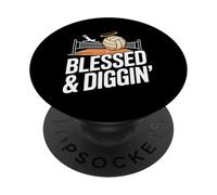 Blessed And Diggin Volleyball Player Faith PopSockets Adhesive PopGrip