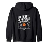 Blessed And Pressed Full Court Basketball Faith Zip Hoodie