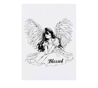 'Blessed Angel' Temporary Tattoo - Water Resistant, Skin-Safe, Non-Toxic Transfer (TO00076721)