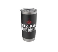 Blessed are the Brave Firefighter Thin Red Line Stainless Steel Insulated Tumbler
