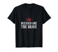 Blessed are the Brave Firefighter Thin Red Line T-Shirt