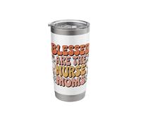 Blessed are The Nurse Moms Retro Boho Flowers RN Stainless Steel Insulated Tumbler