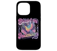 Blessed Are The Peacemakers Dove Floral Case for iPhone 14 Pro Max
