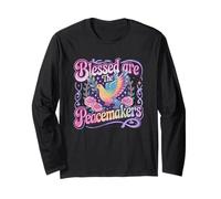 Blessed are The Peacemakers Dove Floral Long Sleeve T-Shirt