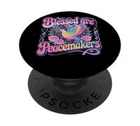 Blessed Are The Peacemakers Dove Floral PopSockets Adhesive PopGrip