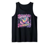 Blessed are The Peacemakers Dove Floral Tank Top