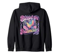 Blessed Are The Peacemakers Dove Floral Zip Hoodie