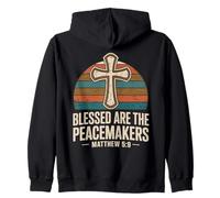 Blessed Are The Peacemakers Matthew 5:9 Bible Christian Zip Hoodie