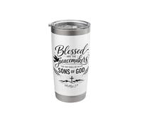 Blessed are The Peacemakers Matthew 5:9 Scripture Bible Pray Stainless Steel Insulated Tumbler