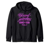 Blessed Are The Peacemakers Matthew 5:9 Scripture Bible Pray Zip Hoodie