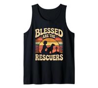 Blessed are The Rescuers Dog Animal Rescue Vintage Sunset Tank Top