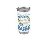 Blessed August Queen Steppin Into My Birthday Like A Boss Stainless Steel Insulated Tumbler