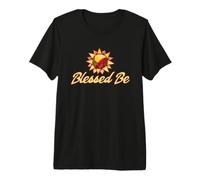 Blessed Be Watercolor Sun Floral Sunshine Illustration Premium T-Shirt