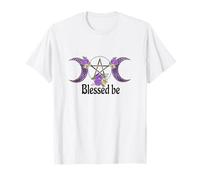 Blessed Be with pentagram triple moon witch wiccan T-Shirt