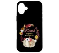 Blessed Beyond Measure Autumn Fall White Pumpkin Wreath Case for iPhone 16 Plus
