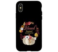 Blessed Beyond Measure Autumn Fall White Pumpkin Wreath Case for iPhone X/XS