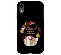 Blessed Beyond Measure Autumn Fall White Pumpkin Wreath Case for iPhone XR