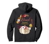 Blessed Beyond Measure Autumn Fall White Pumpkin Wreath Pullover Hoodie