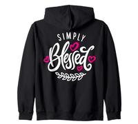 Blessed Beyond Measure Simply Blessed Blessing ART ON BACK Zip Hoodie
