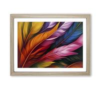 Blessed Bird Feathers Framed Print | A2 Oak Framed Wall Art | Ready to Hang | Modern Nature Picture | Living Room Bedroom Lounge Office