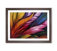 Blessed Bird Feathers Framed Print | A2 Walnut Framed Wall Art | Ready to Hang | Modern Nature Picture | Living Room Bedroom Lounge Office