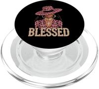 Blessed Black Woman Melanin Queen Pink Leopard Glam PopSockets PopGrip for MagSafe