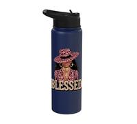Blessed Black Woman Melanin Queen Pink Leopard Glam Stainless Steel Insulated Water Bottle