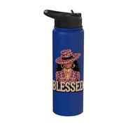 Blessed Black Woman Melanin Queen Pink Leopard Glam Stainless Steel Insulated Water Bottle