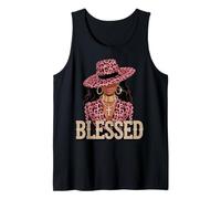 Blessed Black Woman Melanin Queen Pink Leopard Glam Tank Top