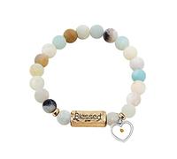 Blessed Bracelet for Women Girls, Handmade White Turquoise Stone Stretch Best Wish Bracelet for Best Friends Birthday Gift Y2001 (Style-2)