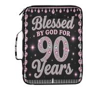 Blessed by God 90 Years Old Expandable Folders 7 Pockets A4 Letter Size with Zipper Closure for Document Storage Pocket Accordion File Organizer