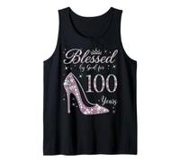Blessed by God for 100 Years Old 100th Birthday Party Queen Tank Top