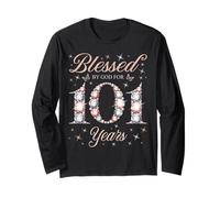 Blessed By God for 101 Years Old 101st Birthday Woman Queen Long Sleeve T-Shirt