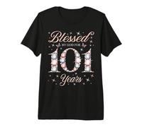 Blessed By God for 101 Years Old 101st Birthday Woman Queen Premium T-Shirt