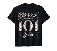 Blessed By God for 101 Years Old 101st Birthday Woman Queen T-Shirt
