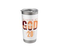 Blessed By God for 20 Years 20th Birthday Religious Theme Stainless Steel Insulated Tumbler
