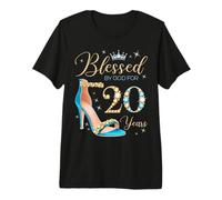 Blessed by God for 20 Years Old 20th Birthday Party Queens Premium T-Shirt
