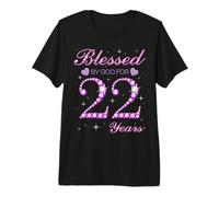 Blessed by God for 22 Years Old 22nd Birthday Party Premium T-Shirt