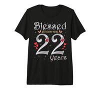 Blessed by God for 22 Years Old 22nd Birthday Party Queen Premium T-Shirt