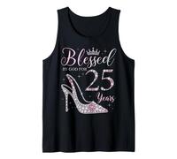 Blessed by God for 25 Years Old 25th Birthday Party Queen Tank Top