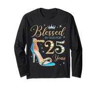 Blessed by God for 25 Years Old 25th Birthday Party Queens Long Sleeve T-Shirt