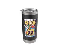 Blessed by God for 33 Years 33rd Birthday Religious Theme Stainless Steel Insulated Tumbler