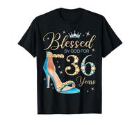 Blessed by God for 36 Years Old 36th Birthday Party Queens T-Shirt