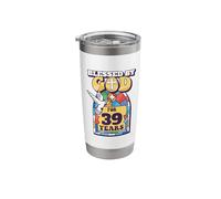 Blessed by God for 39 Years 39th Birthday Religious Theme Stainless Steel Insulated Tumbler