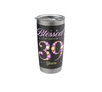 Blessed by God for 39 Years Old 39th Birthday B-Day Party Stainless Steel Insulated Tumbler