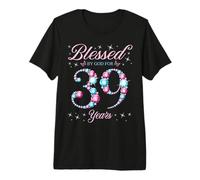 Blessed By God for 39 Years Old 39th Birthday Woman Queen Premium T-Shirt